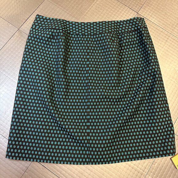LOFT WOMENS SKIRT NEW TEAL AND BLACK 6 PETITE - Picture 1 of 7